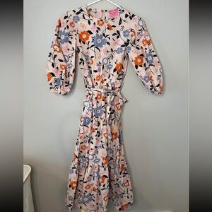 Kate Spade Floral Long Sleeve Dress - Pink, Blue, Orange New Without Tags